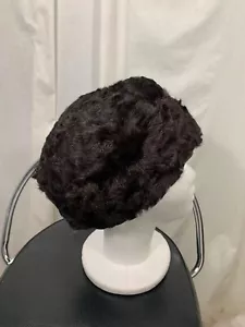UNISEX WARM LUXURY NAMIBIA DARK BROWN KARAKUL 24.5 INCHES FUR HAT FREE SHIPPING - Picture 1 of 9