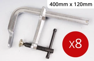 8 Welding Clamps 400mm x 120mm F Clamps Industrial High Quality Forged Steel - Picture 1 of 4