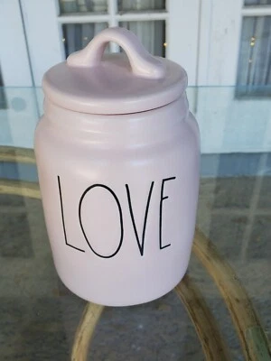 Tarro de galletas o azúcar Rae Dunn LOVE San Valentín, colección artesanal de magenta Foto 1 de 4