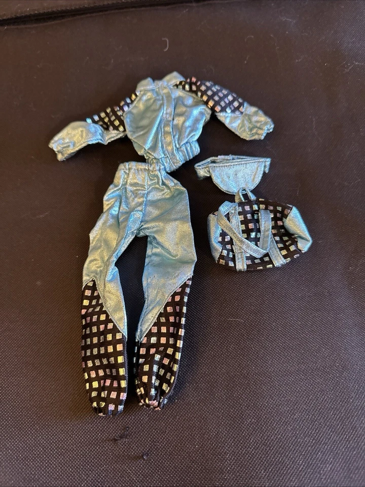 1990’s Barbie Clone Metallic Workout Metallic Pants, Jacket, Visor And Bag - Image 1 of 1