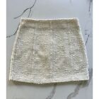Zara Tweed Mini Skirt in Ivory Size M