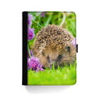 Hedgehog Cover For iPad 10/9/12.9 Pro/Mini Purple Flower PU Leather Case