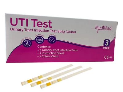 MEDIMAD 3 x Urinary Tract Infection Test Strips UTI Tests Results in 2 Mins Easy To Use