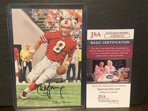 Tarjeta artística Steve Young Auto Goal Line GLAC San Francisco 49ers Salón de la fama Certificado de autenticidad JSA - Imagen 1 de 2