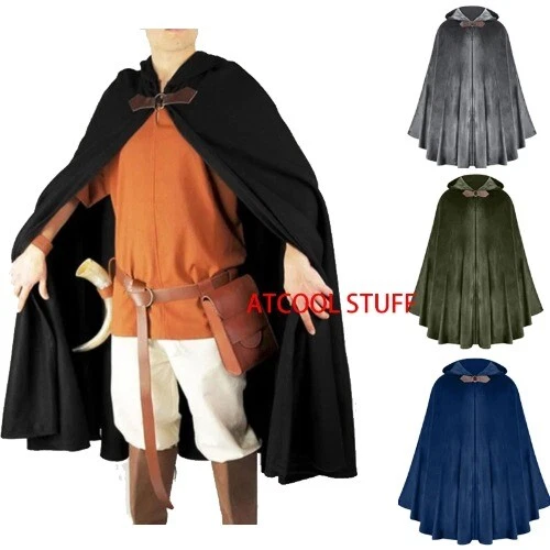 Capa corta renacentista con capucha terciopelo arquero cazador capa capelet medieval hobbit Foto 1 de 4