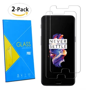 For OnePlus 5 5.5" 2017 - 2-Pack Tempered Glasses Screen Guard Protector Film - Picture 1 of 3