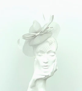Silver Grey Crin Overlay Fascinator CP3 - Picture 1 of 4
