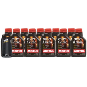 10L Motul 8100 X-CLEAN 5W40 Wix Filter Motor Oil Change Kit API SN - Picture 1 of 1