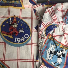 Disney Franco Mickey Mouse Sheet Set Steamboat Willie Fantasia Cool Mickey