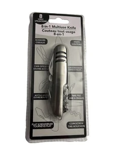 8-in-1 Multiuse Pocket Knife Utility Hand Tool Scissors, Can Opener. 3.5in Long - Picture 1 of 2