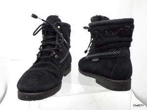 TECNICA EU37 WOMEN'S INSULATED BLACK SUEDE WINTER SNOW BOOTS GUC ITALY MADE - Picture 1 of 10