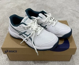 Zapatos de tenis Asics Juniors Gel-Game 9 GS (blanco/verde azulado restante) talla 1,5 - Imagen 1 de 4