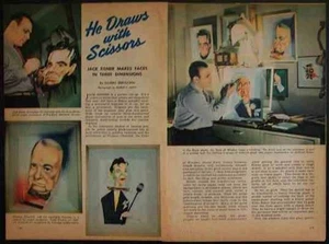 JACK EISNER scultura di carta 1945 caricature pittoriche - Foto 1 di 2