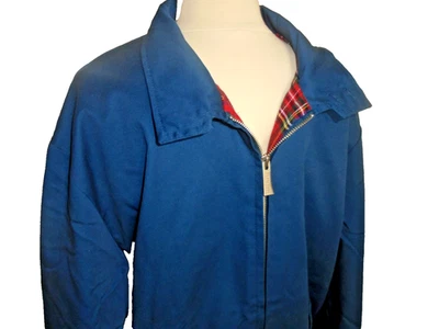 Nuevo~Chaqueta Harrington Original Para Hombre Talla XXL Azul Marino, Forro Tartán a Cuadros Foto 1 de 4