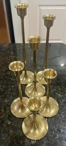 6 candelabros vintage de latón Leonard Taiwan A15 - Imagen 1 de 2