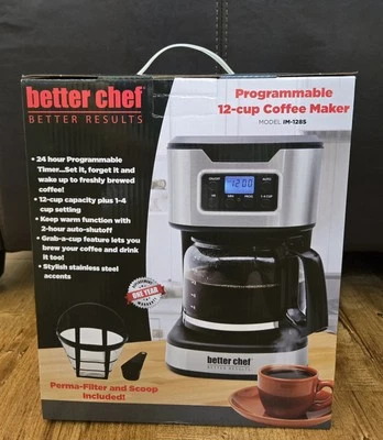 Better Chef 12-Cup Digital Coffee Maker Stainless Steel Programmable NEW/Sealed - Image 1 of 4