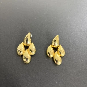 Teardrop Tiered Gold Tone Dangle Drop Pierced Earrings Jewelry READ Givenchy? - Bild 1 von 3