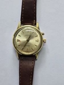 Rare Vulcain Cricket Vintage Alarm Watch Circa 50's 34mm - Works! - Picture 1 of 17