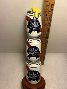 PBR PABST BLAUES BAND 3 SCHAUMIG GESCHWOLLENE PBR BIERDOSEN Fassbier Zapfhahn Griff. USA - Bild 1 von 23