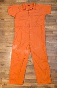 Bob Barker Orange Jumpsuit - 4XL - Prison Inmate Halloween Costume * Distressed - Picture 1 of 17
