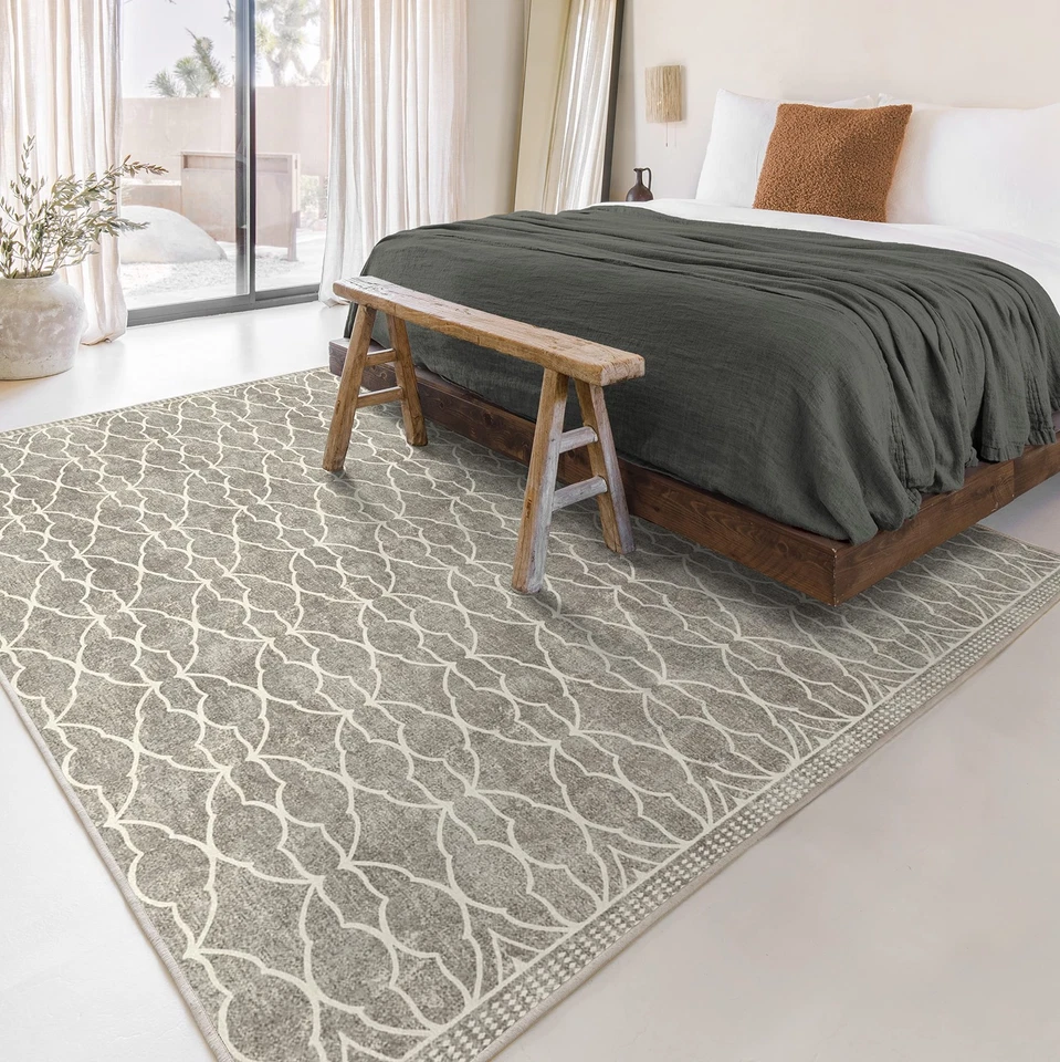 x Tapete de Área Lavável Star Wars – Grogu Trellis Cinza Cinza 8x10, Resistente a Manchas,... - Imagem 1 de 4