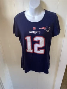 New England Patriots T-Shirt Damen M mittelblau Tom Brady #12 NFL TEAM Apparel - Bild 1 von 7