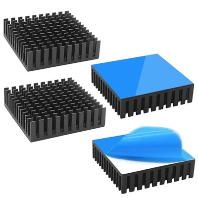 4Pcs Heatsink Kit 40 x 40 x 11mm Black Aluminum Heat Sink Radiator Cooler with T - Image 1 of 4