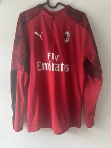 AC Milan Football Training Half Zip Top Red 1/4 Zip Mens - Medium - Good Condit - Picture 1 of 4