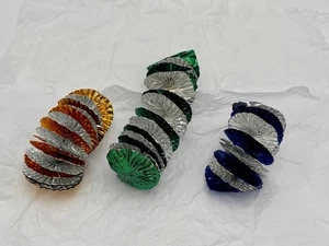 3 PCS VTG MCM Foil Metallic Twisting Twirling Christmas Ornament Garland - Picture 1 of 4