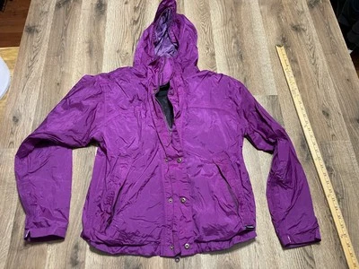 Chaqueta Cabela's, para mujer talla XL, púrpura, cremallera completa, cortavientos con capucha, nailon Foto 1 de 4