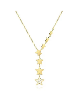 Colar feminino folheado a ouro 18K estrela aço inoxidável sem mancha presente glam delicado - Imagem 1 de 4