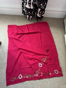 Accessorize hot pink embroidered 100% cotton lightweight scarf/sarong/wrap/shawl - Picture 1 of 5