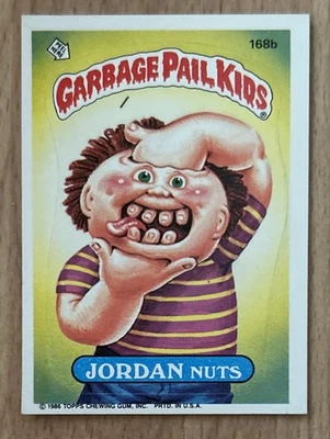 1986 Topps Garbage Pail Kids GPK Series 5 Jordan Nuts Card #168b VG O/C - Image 1 of 2