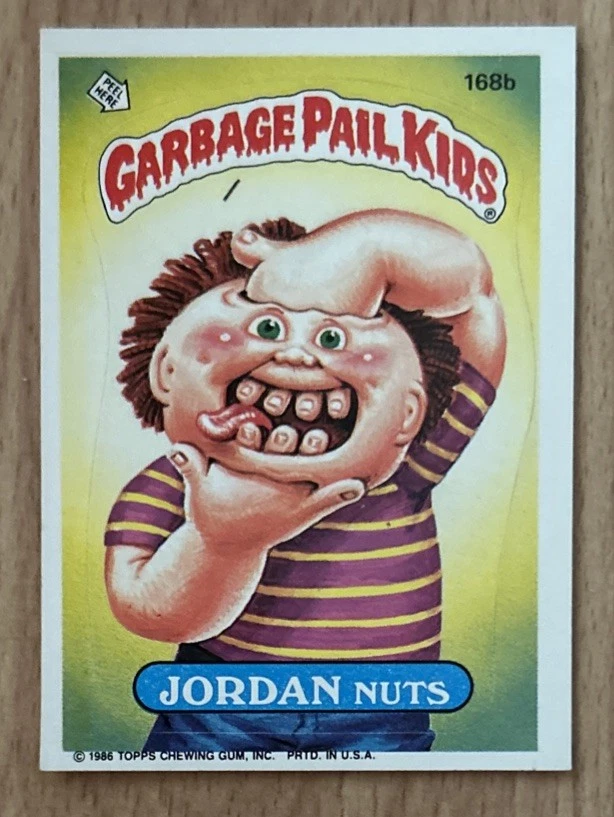 1986 Topps Garbage Pail Kids GPK Series 5 Jordan Nuts Card #168b VG O/C - Image 1 of 2