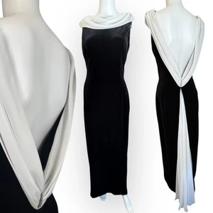VTG 90’s Black Velvet Rhinestone Whimsigoth Dress Prom Night Way Collection 6 - Picture 1 of 13