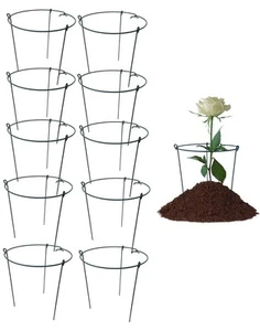 10" Wide x 16" High Peony Cage Rings Garden Plant Support Brace, Pack of 10 R... - Picture 1 of 5