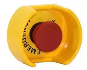 Omron A22E Pushbutton Color: Yellow Cover, Red Button Emergency Pushbutton Insid - Picture 1 of 5