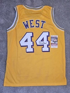 JERRY WEST SIGNIERTES CUSTOM LAKERS XL GELBES TRIKOT, JSA COA #WIT127352 - Bild 1 von 3