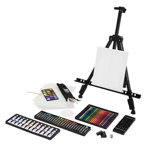 Set pittura con cavalletto a treppiede kit disegno 140 pezzi pastelli con borsa - Foto 1 di 10