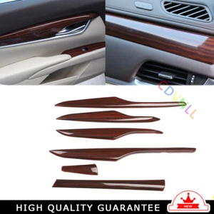 Car Interior Decoration Full Set Trim 4* For Cadillac XTS 2013-17 Red Wood Grain - Bild 1 von 7