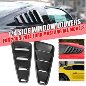1/4 Quarter Side Window Louvers Scoop Cover Vent For 2005-09 Ford Mustang Black - Picture 1 of 8