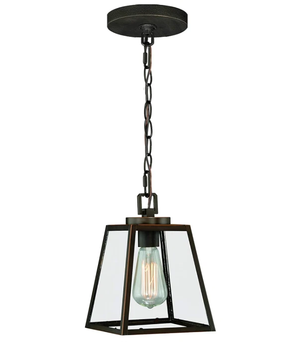 VAXCEL Grant Bronze Farmhouse Mini Pendant Ceiling Light Clear Glass - Image 1 of 1