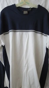 Sudadera De Colección Point Zero XL AZUL BLANCO Pullover Cuello Redondo Grunge Patinador Años 90 - Imagen 1 de 5
