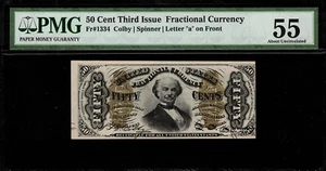FR-1334 $0.50 Third Issue Fractional Currency - 50 Cents - Graded PMG 55 - Picture 1 of 2