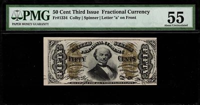 FR-1334 $0.50 Third Issue Fractional Currency - 50 Cents - Graded PMG 55 - Image 1 of 2