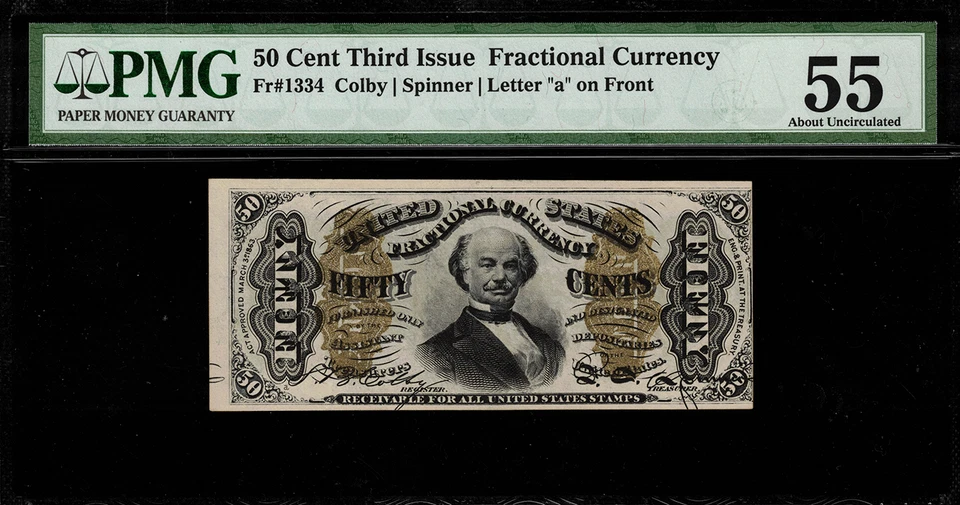 FR-1334 $0.50 Third Issue Fractional Currency - 50 Cents - Graded PMG 55 - Image 1 of 2