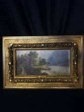 L VOIGT ÖLGEMÄLDE BILD GEMÄLDE BEKANNTER MALER HOLZ GRUNDLSEE ANTIK