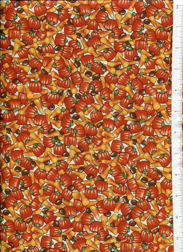 TRICK or TREAT PARADE ~ CANDY CORN & PUMPKINS ~ halloween fabric RJR - Image 1 of 1