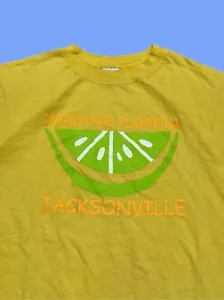 Vintage 90s 100% Pure Florida Orange Lime Fruit Art Tshirt Medium Jacksonville - Picture 1 of 4
