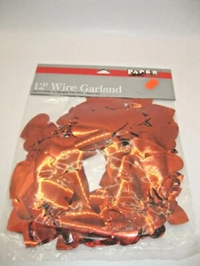 Valentines Day Red Foil Hearts Garland 12' Wire Garland Decoration New Old Stock - Picture 1 of 3